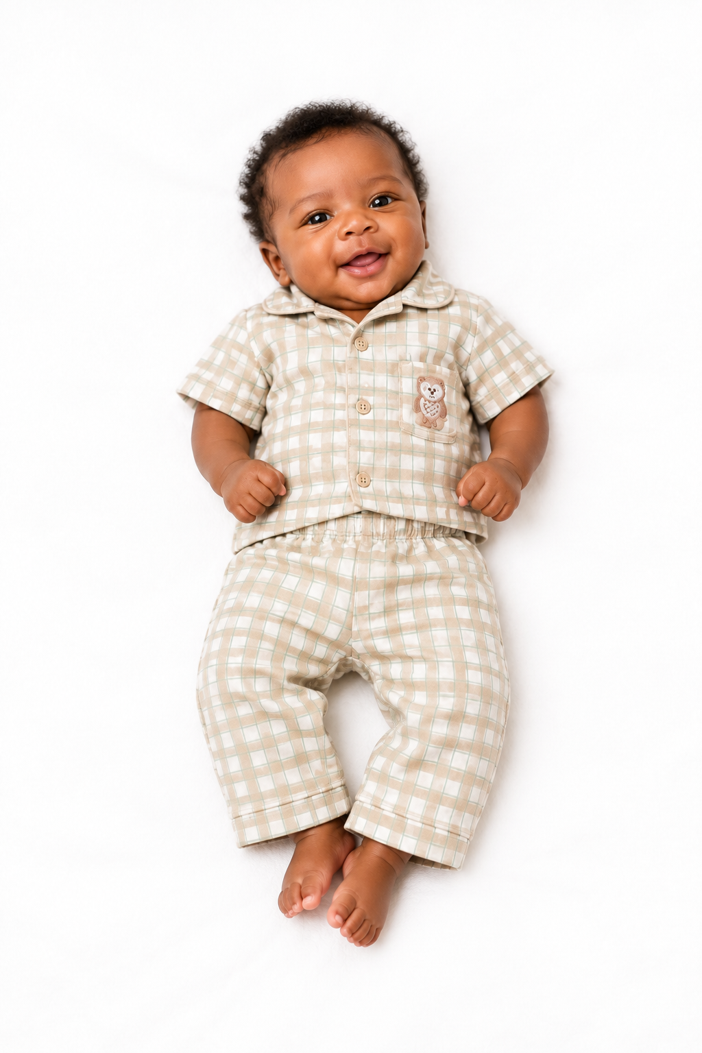 Baby boy beige outfit zoomed out
