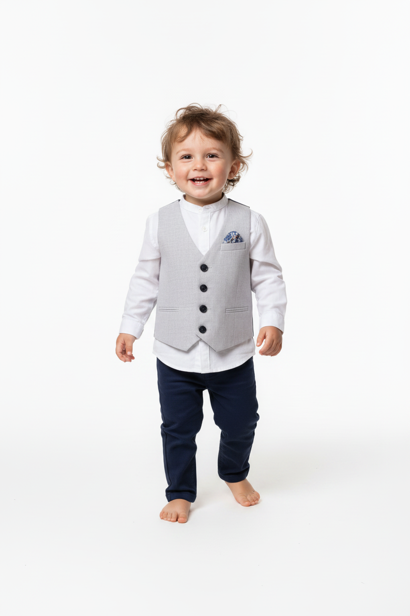 Baby Boy Grey Waistcoat with Trousers