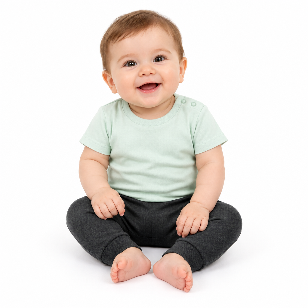 Baby Boy Mint Top & Dark Grey Leggings