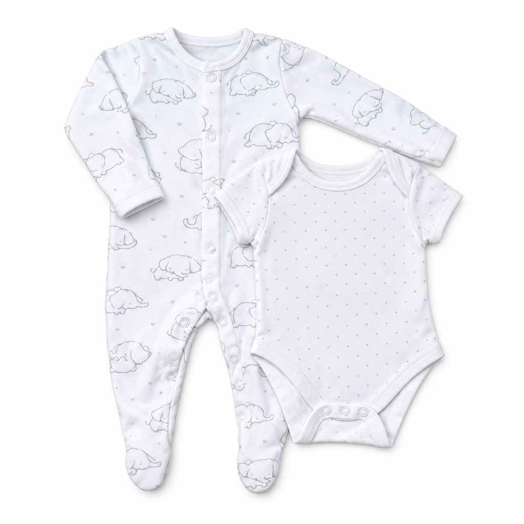 Babygrow & Dotted Bodysuit
