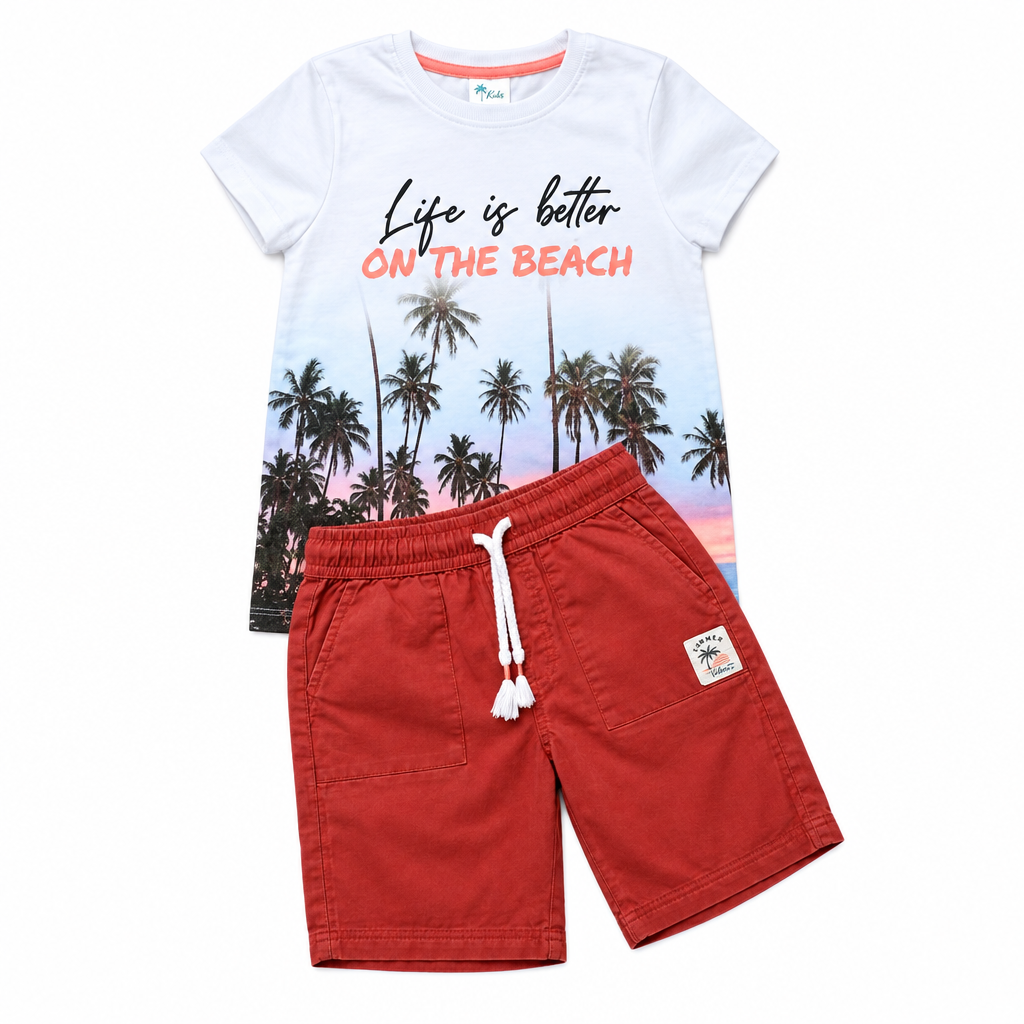 Beach Graphic Tee & Shorts