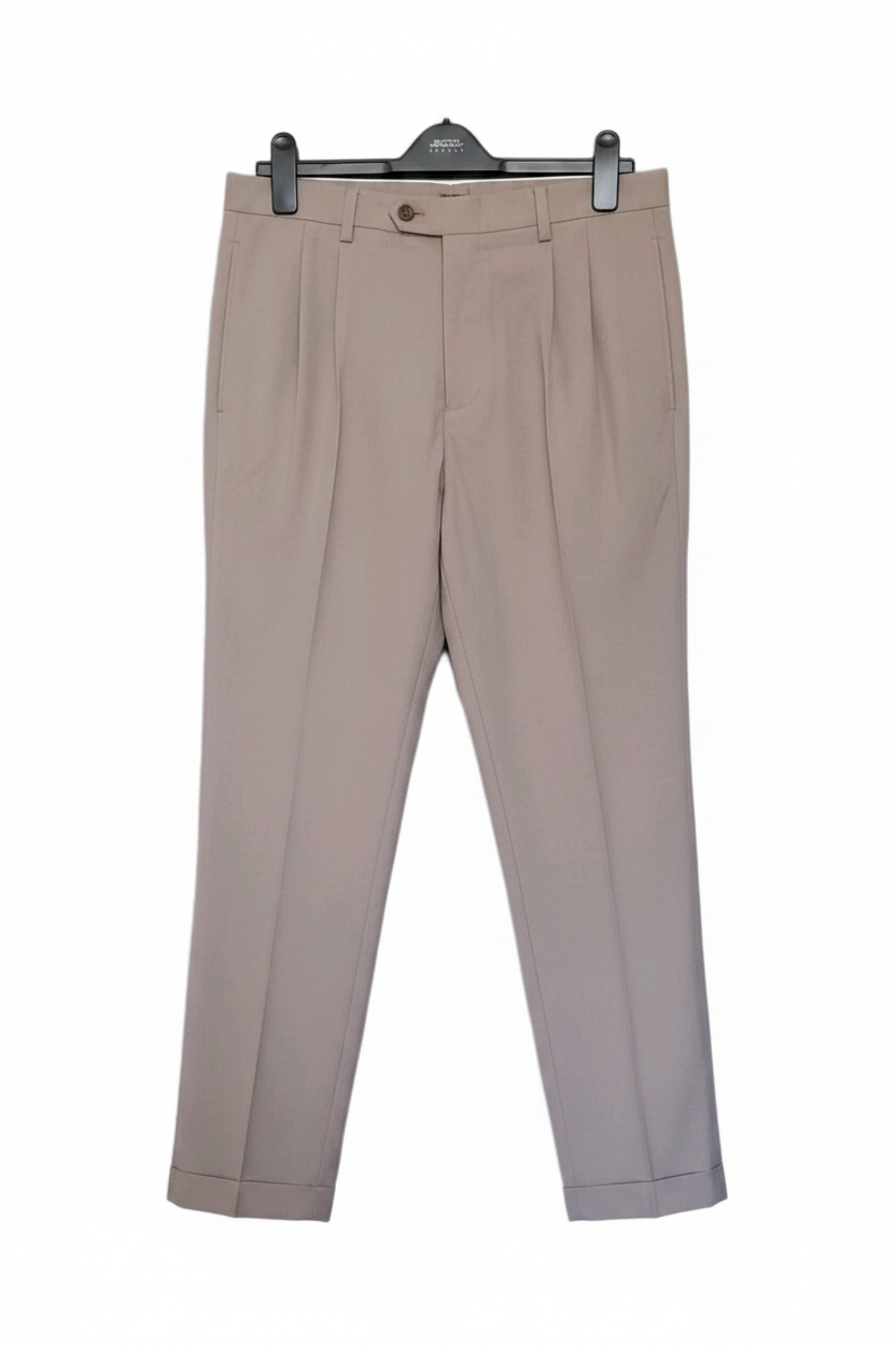 Beige Suit Trousers Front 1