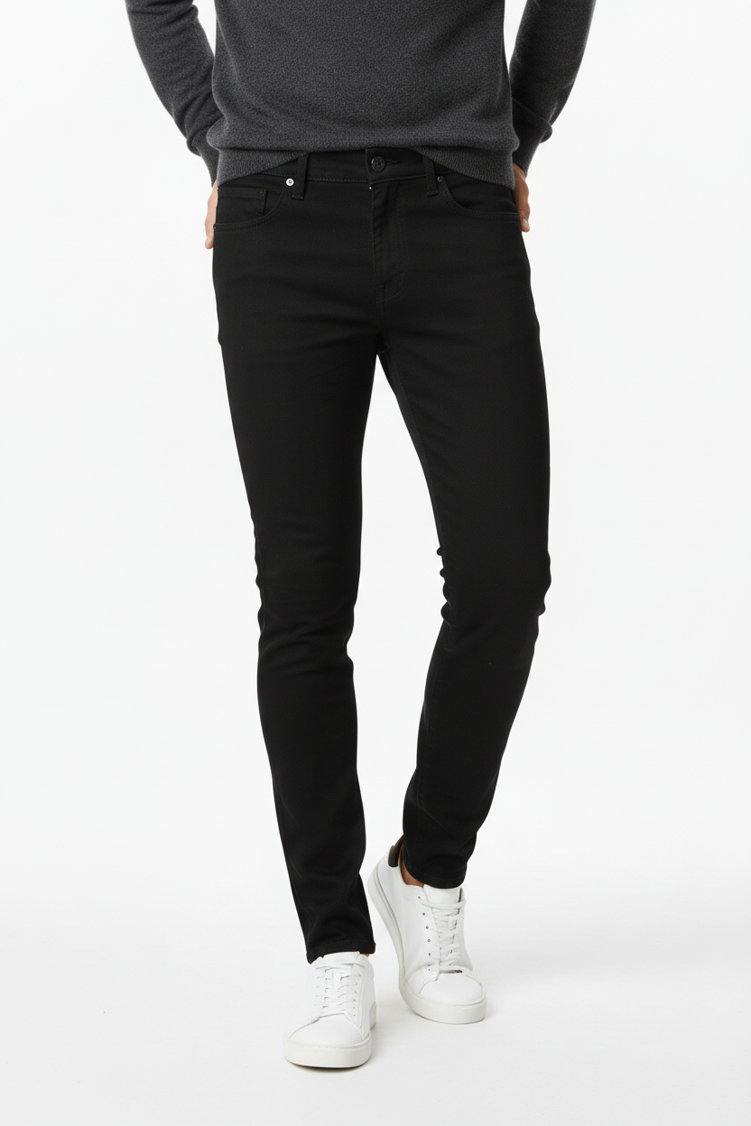 Black Skinny Fit Jeans - Waist Down