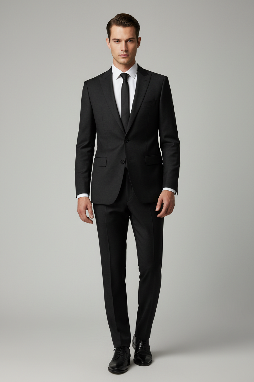 Black Slim Fit Suit Model