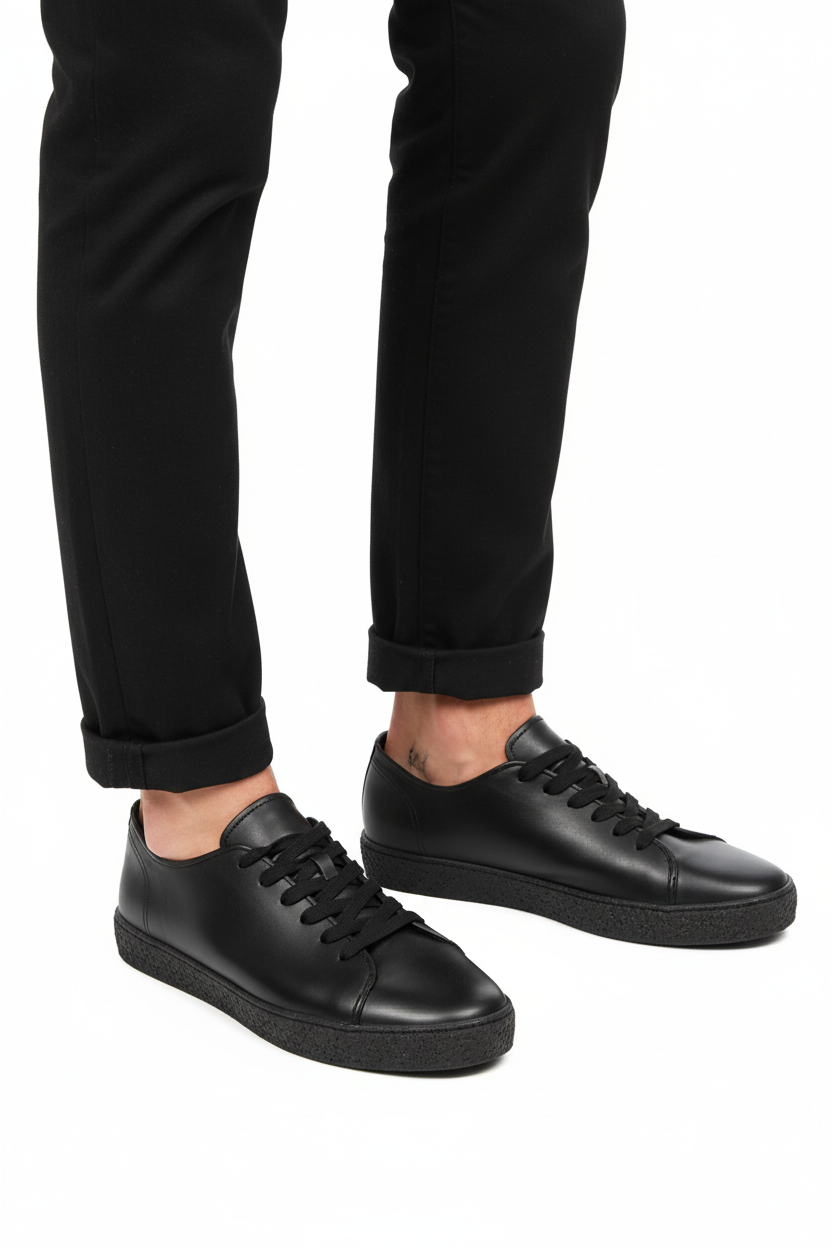 Black Trainers on Model Calf Down