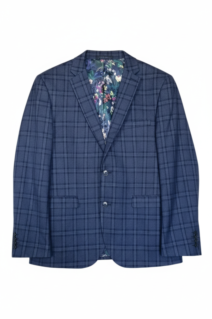 Blue Check Blazer - Refined Product Shot
