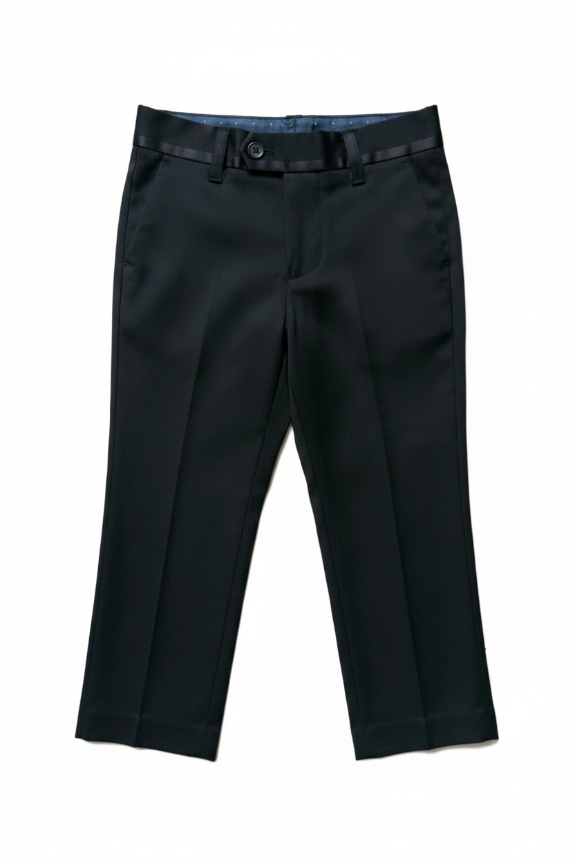 Boys Black Suit Trousers Front