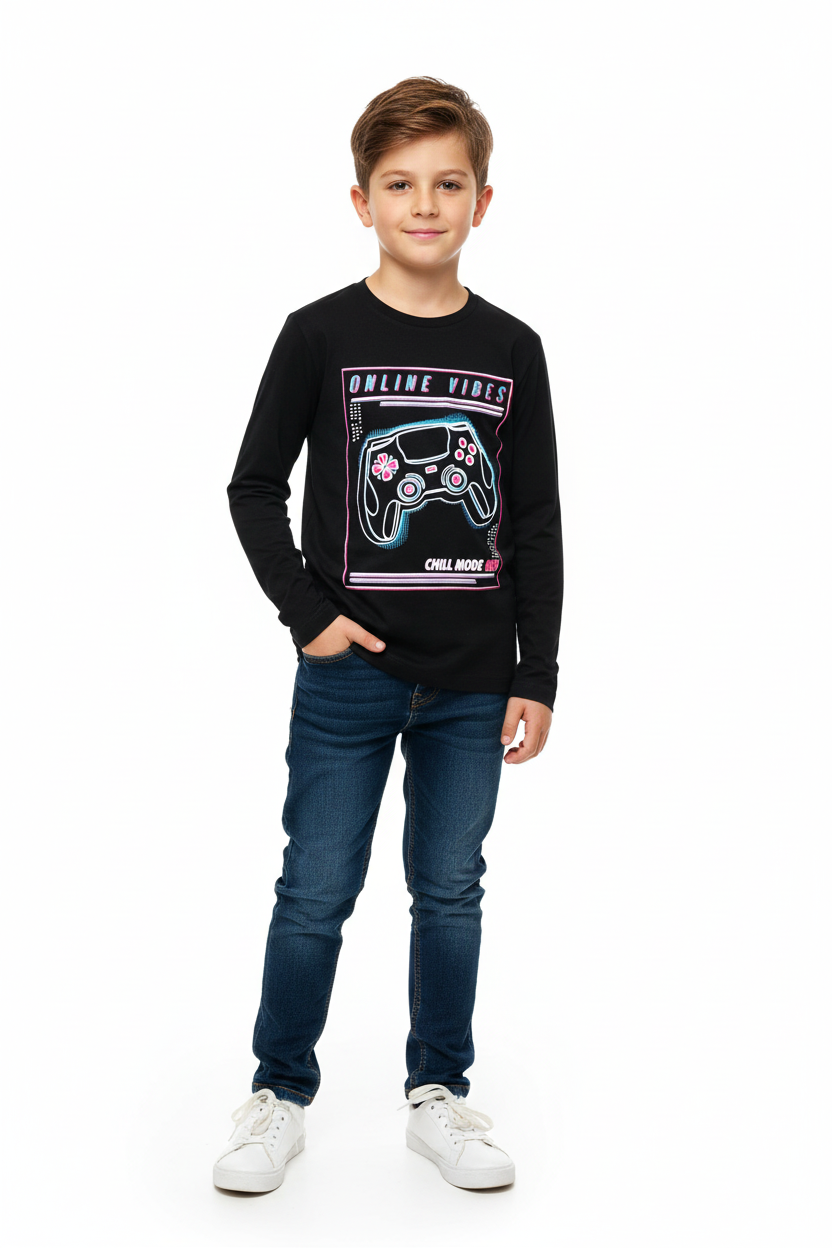 Boys Gaming Long Sleeve Model Shot