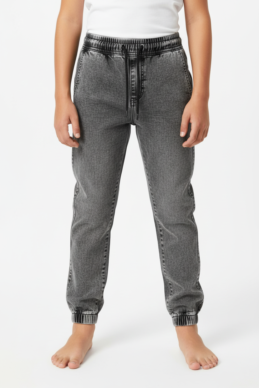 Boys Grey Jogger Jeans - Model Shot