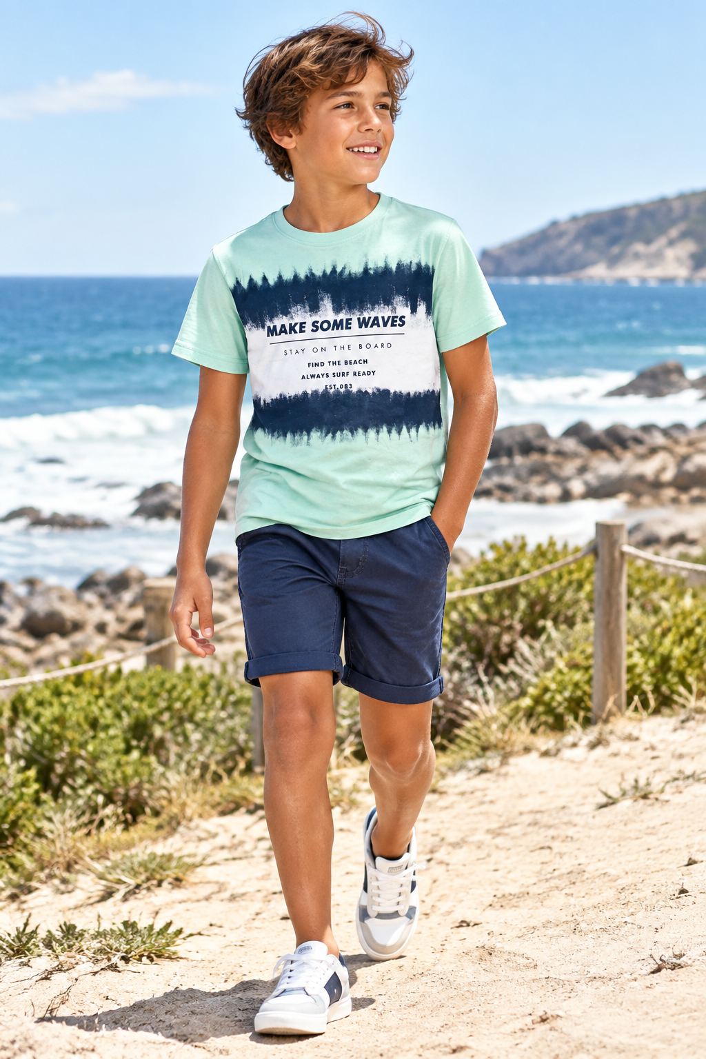 Boys Make Some Waves T-Shirt on Model
