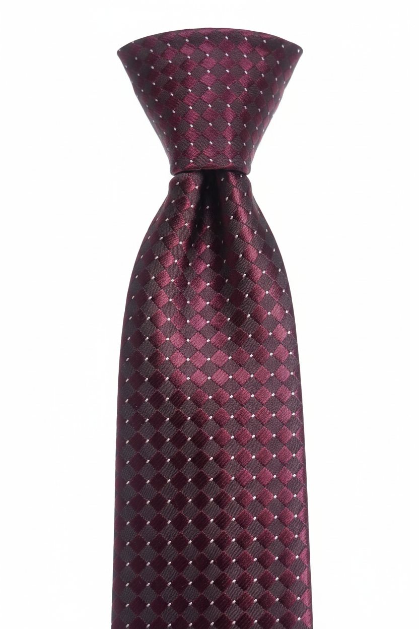 Burgundy Diamond Pattern Tie