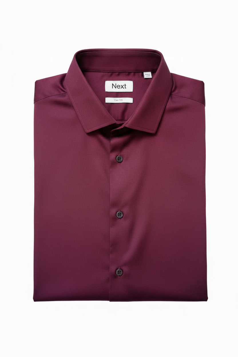 Burgundy Shirt Close-Up Refined