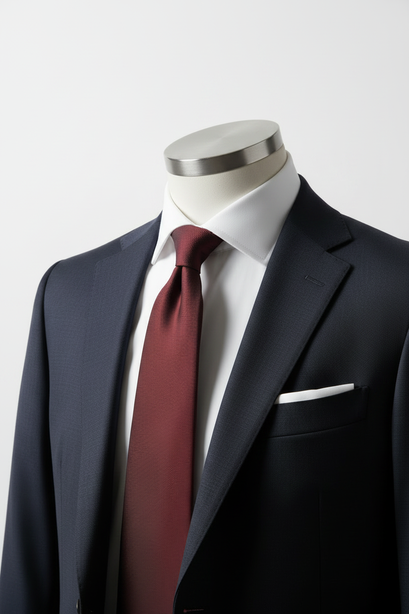 Burgundy Tie Cropped No Head