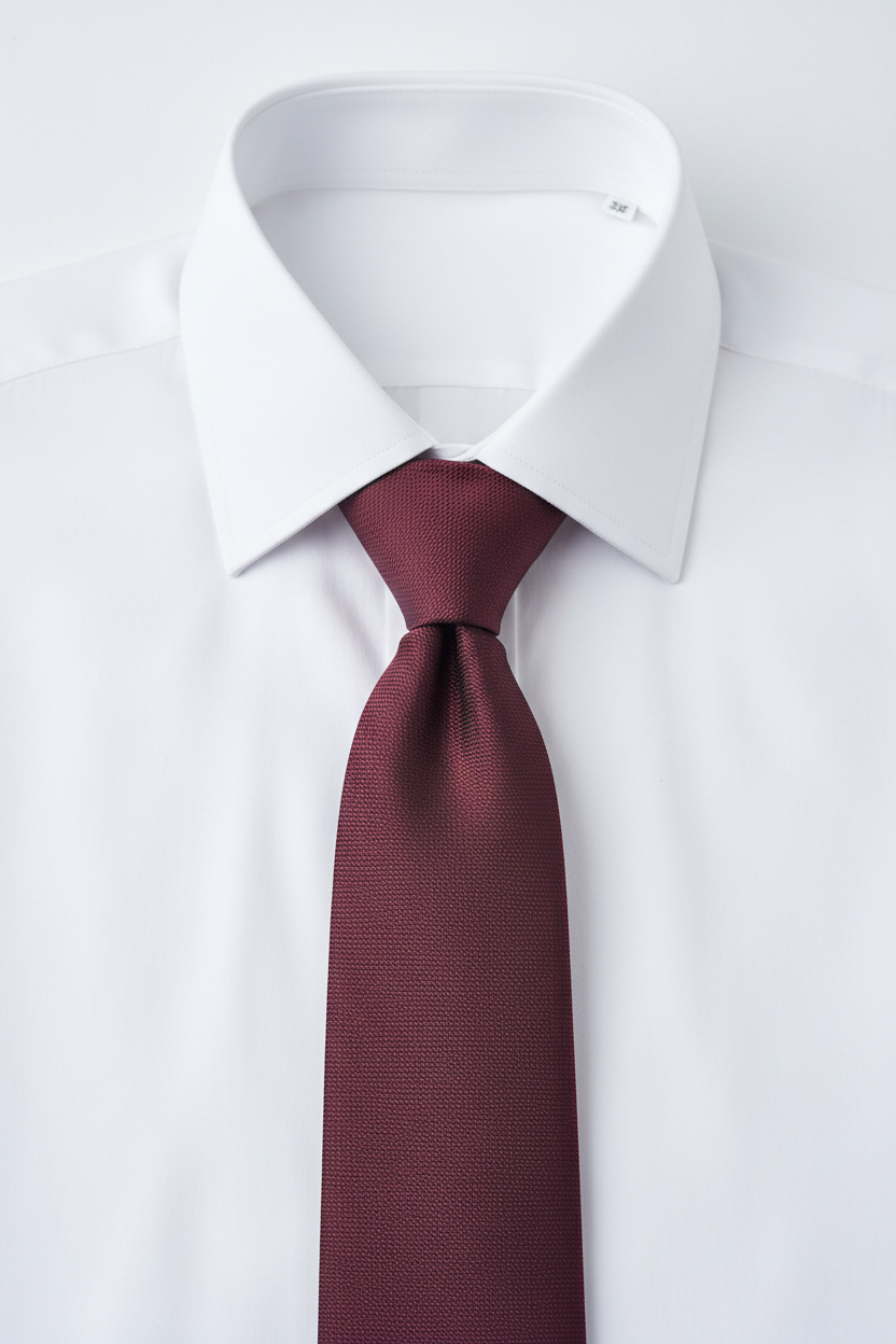 Burgundy Tie Flat Lay