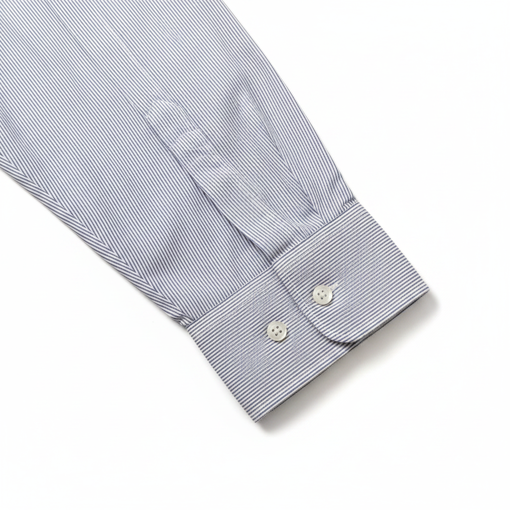 Men Burton blue white stripe formal shirt, medium