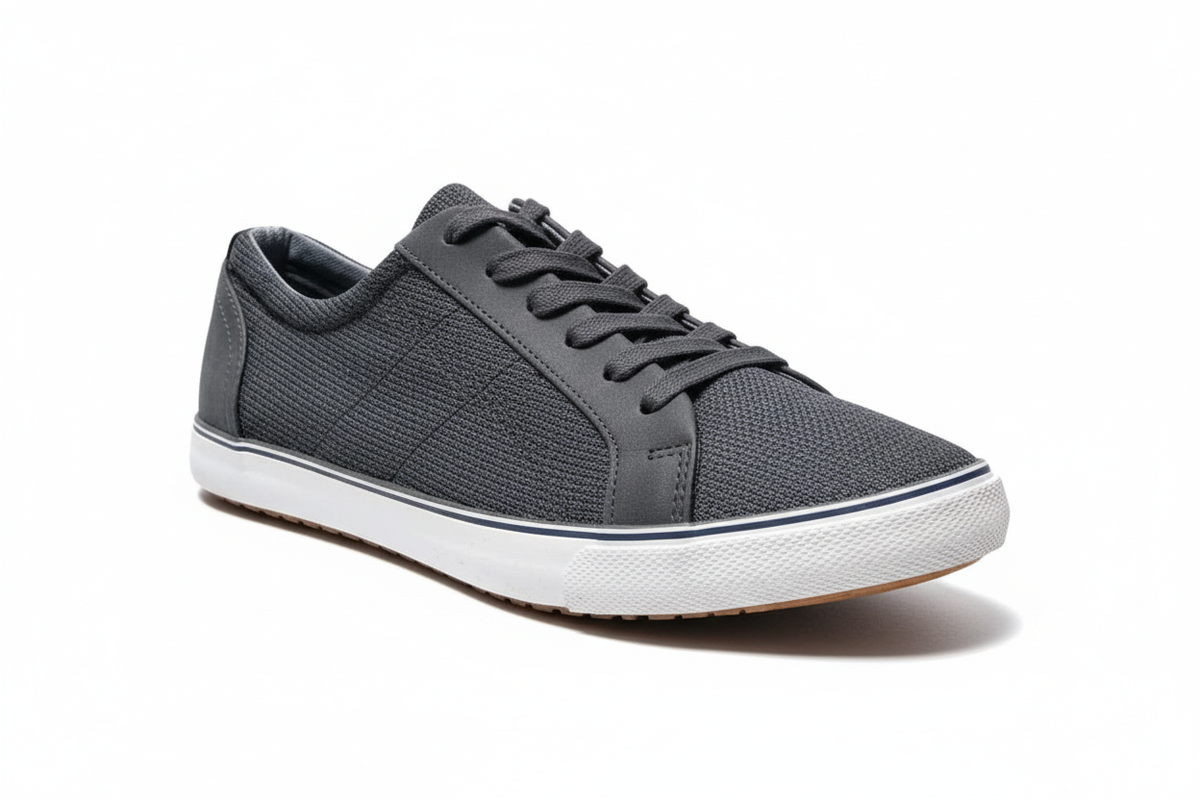 Charcoal Low-Top Trainers 3/4 View