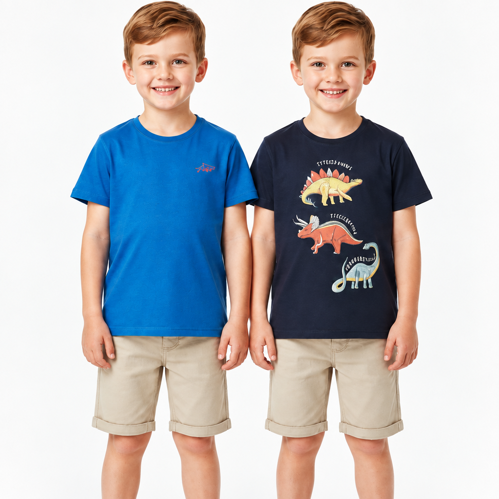 Closer-cropped AI-assisted image of the boys standing side by side