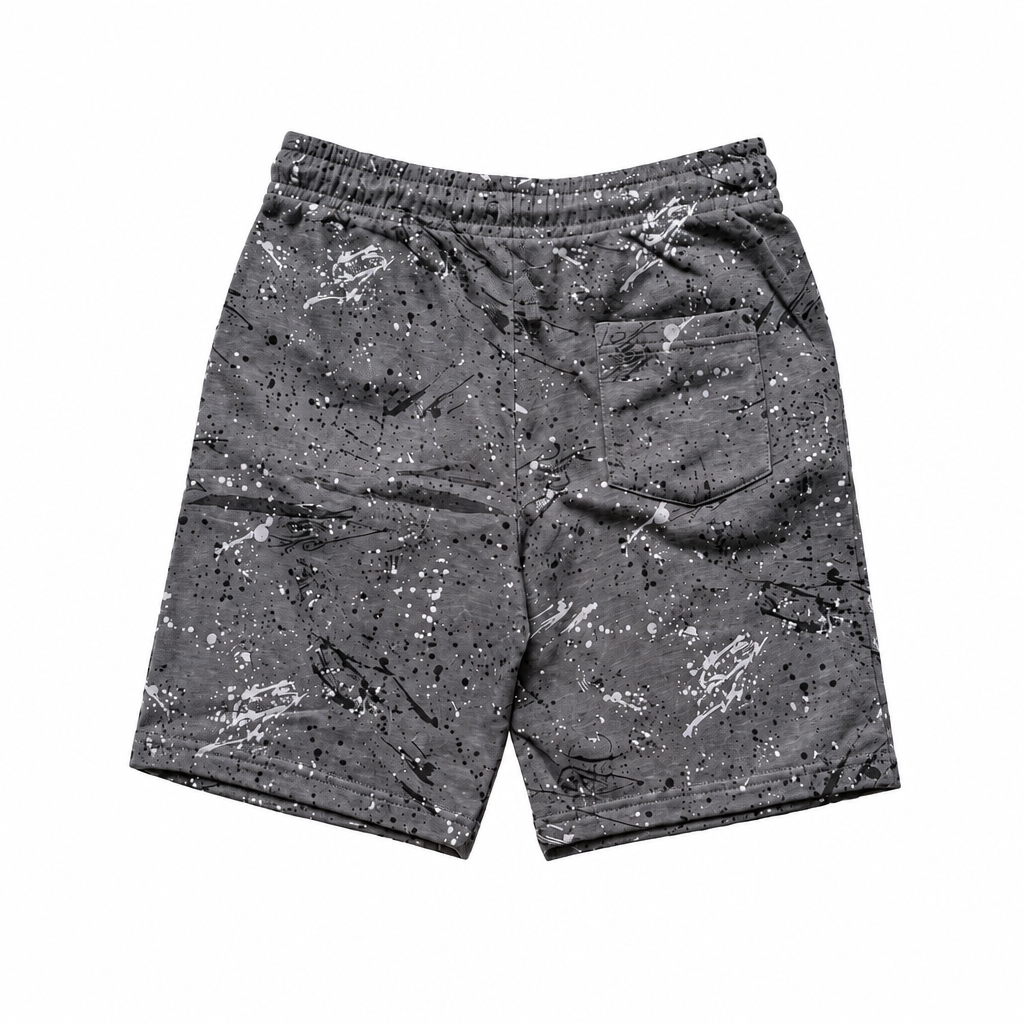 Corrected back view of the grey-mix shorts