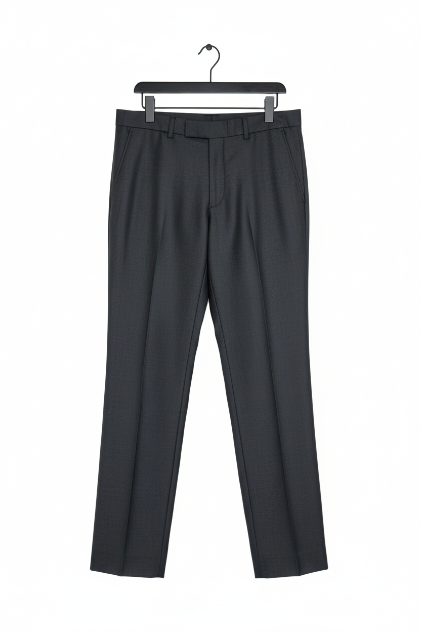 Dark Grey Suit Trousers Front - Refined