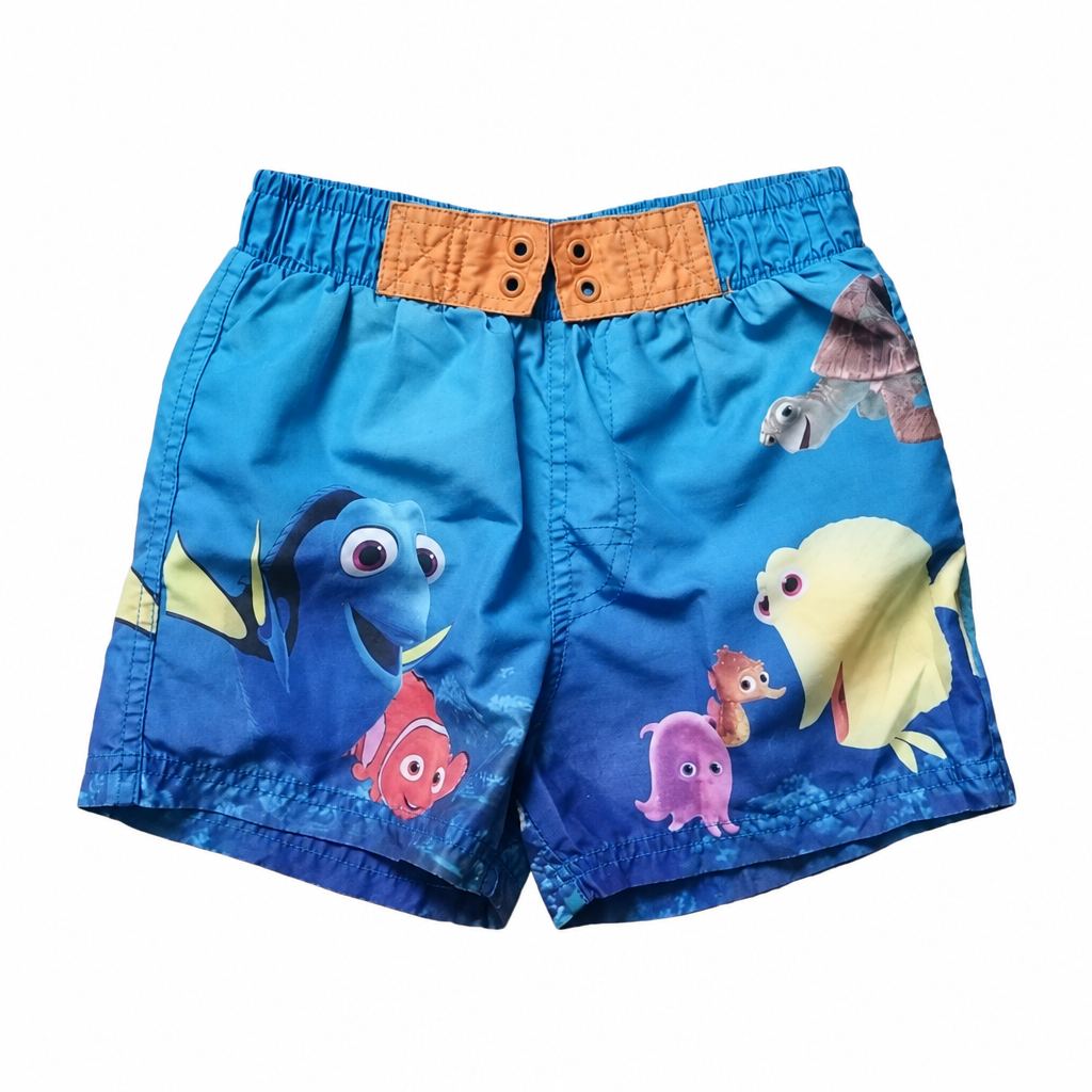 Front-view preview of the blue swimming shorts