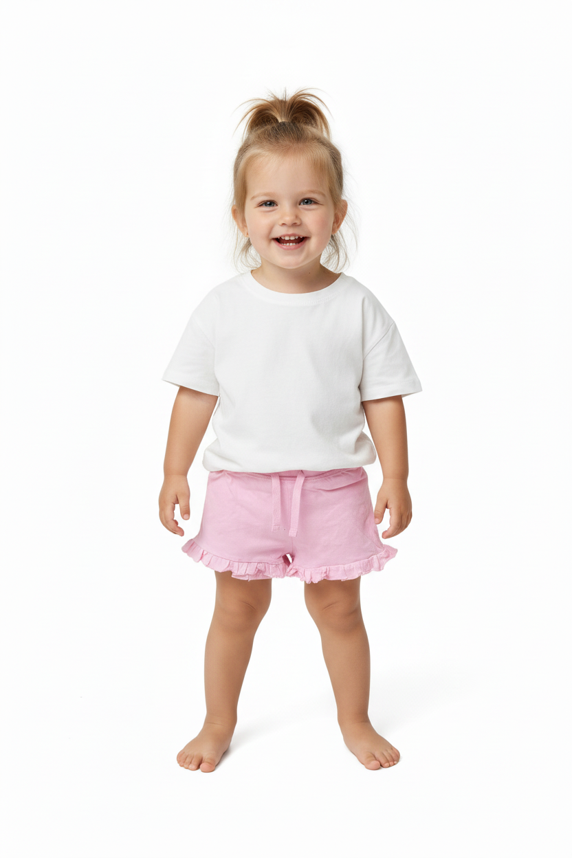 Girls Pink Shorts Standing