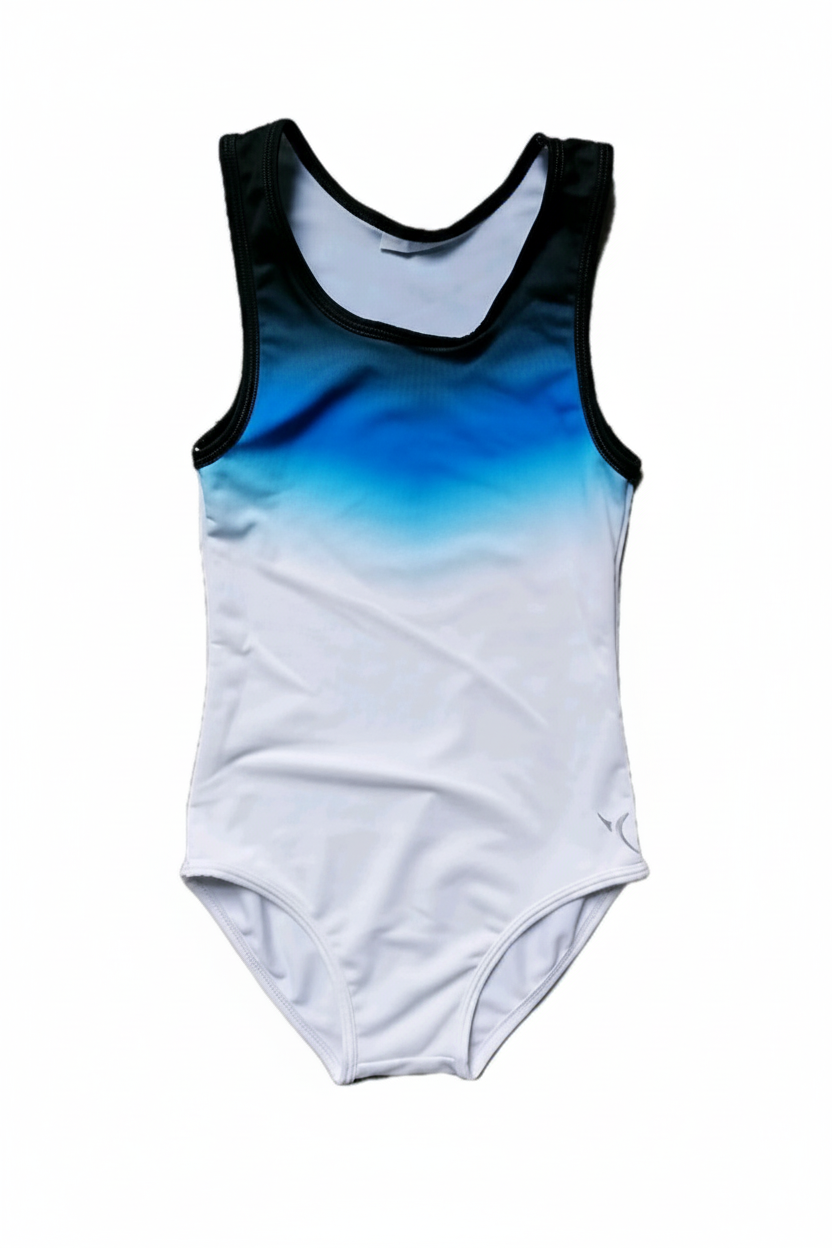 Girls White & Blue Swimsuit – Flat Lay