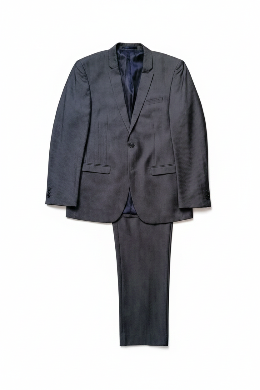 Grey Pinstripe Suit - Full