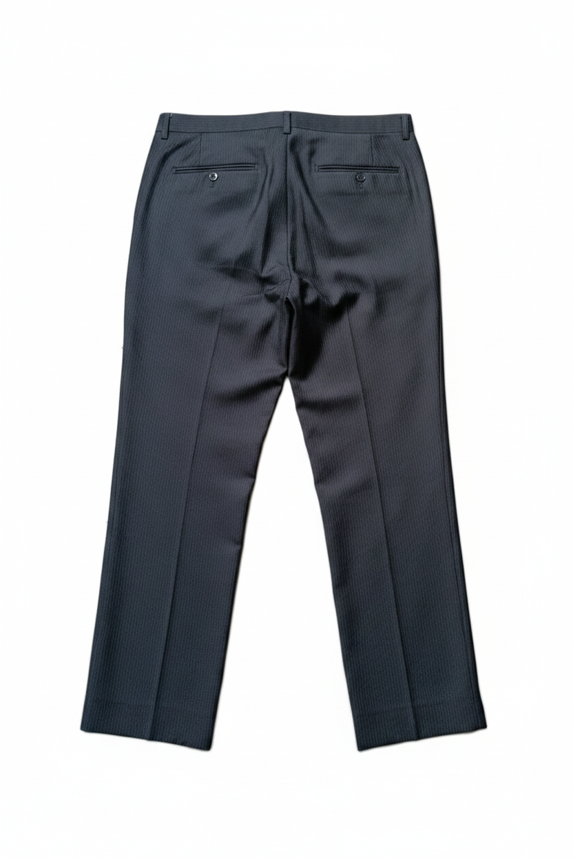 Grey Pinstripe Trousers - Rear