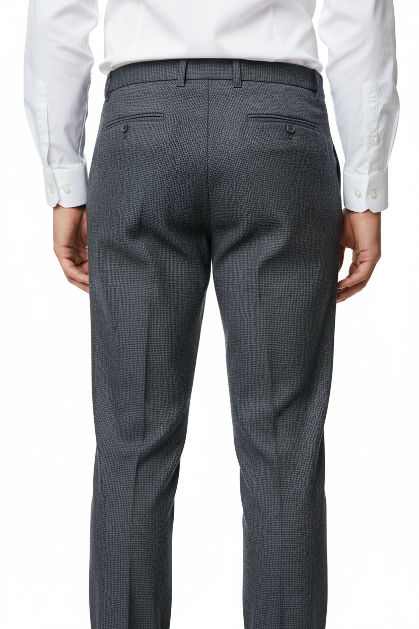 Grey Trousers Rear Close-up