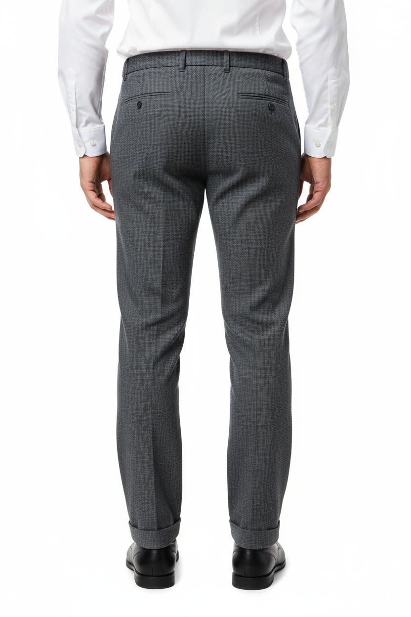 Grey Trousers Rear on Model