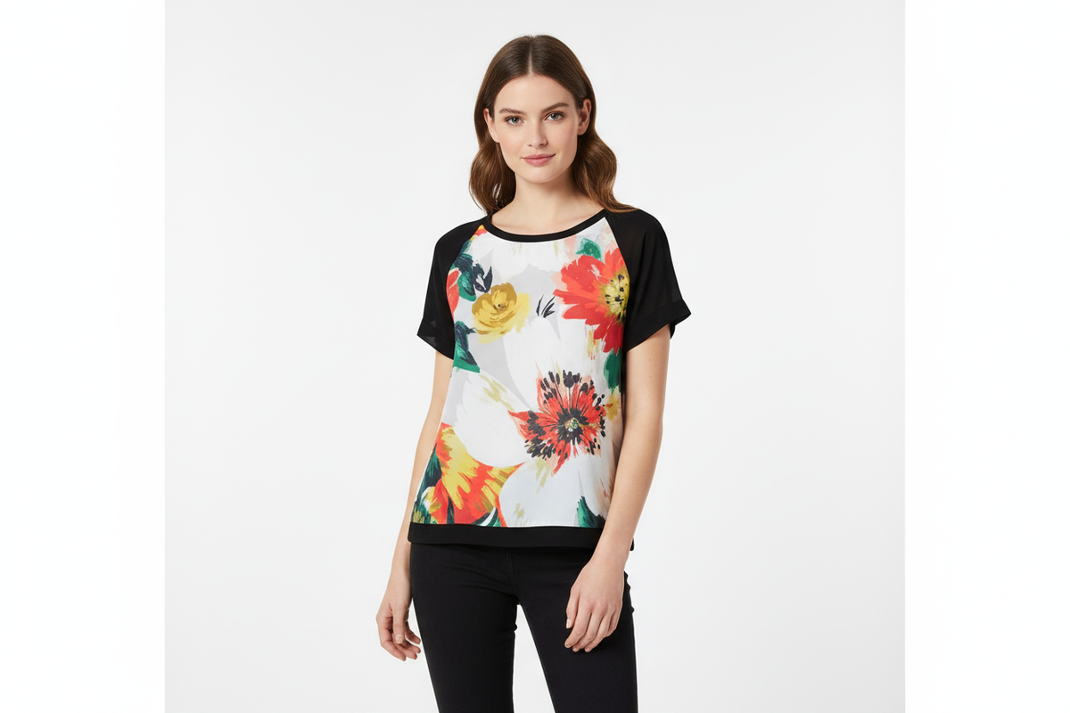 Ladies Floral Blouse Top – Model Shot