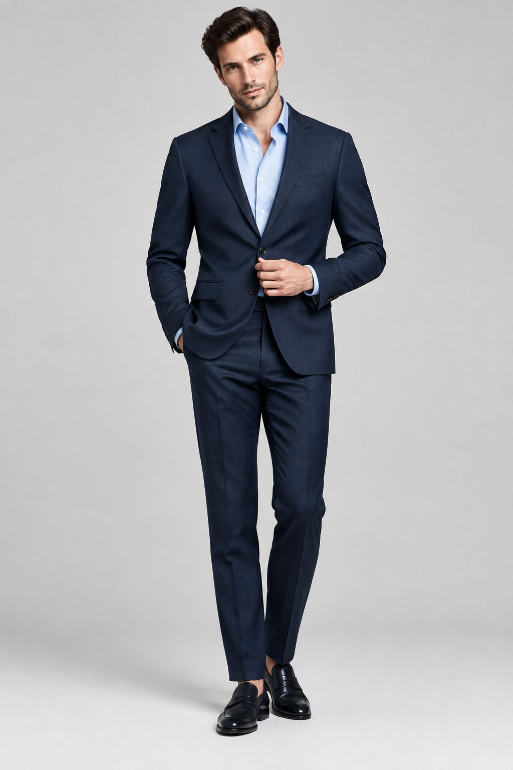 Lambretta Navy Suit with Sky Blue Shirt