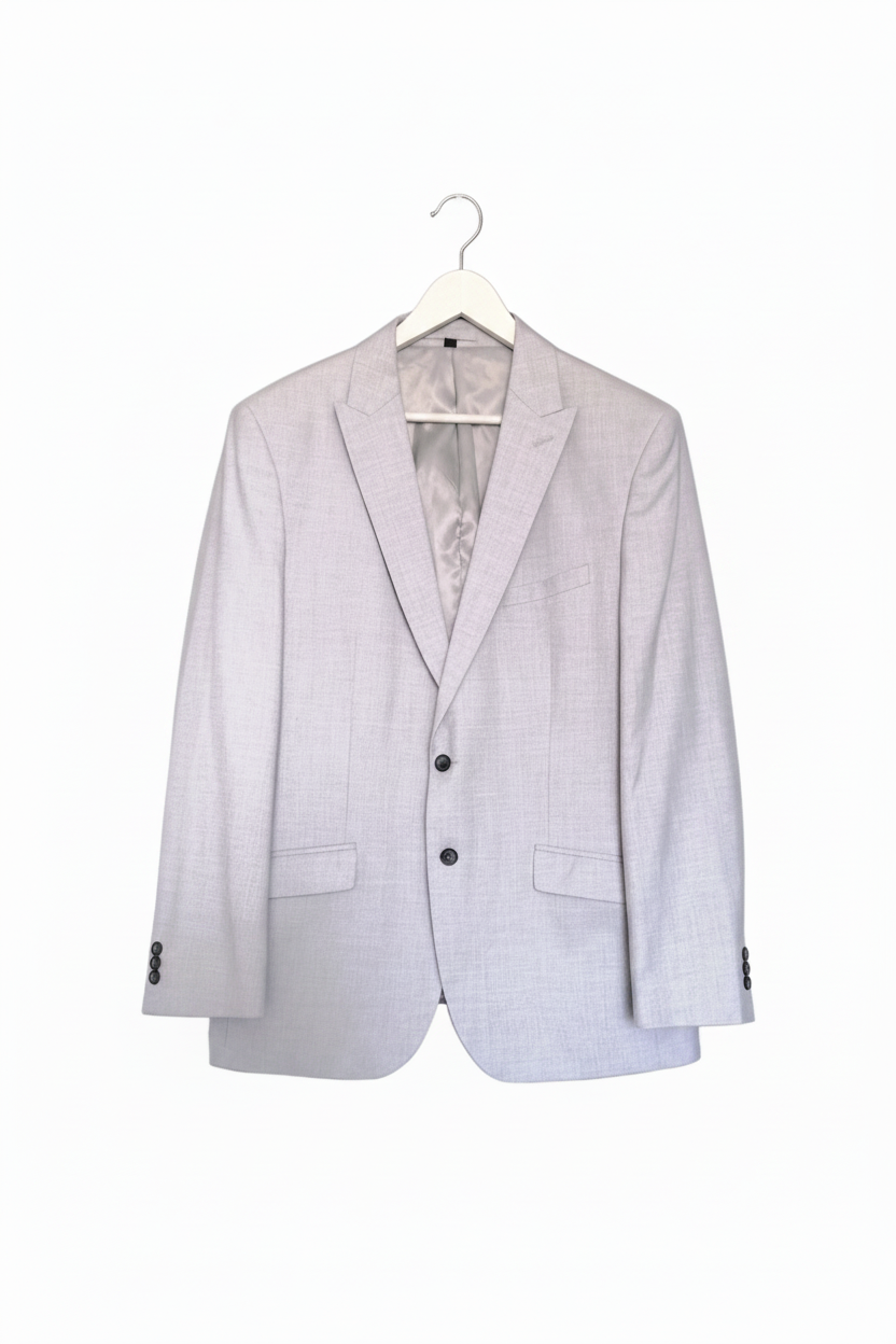 M&S Light Grey Tailored Blazer – Refined