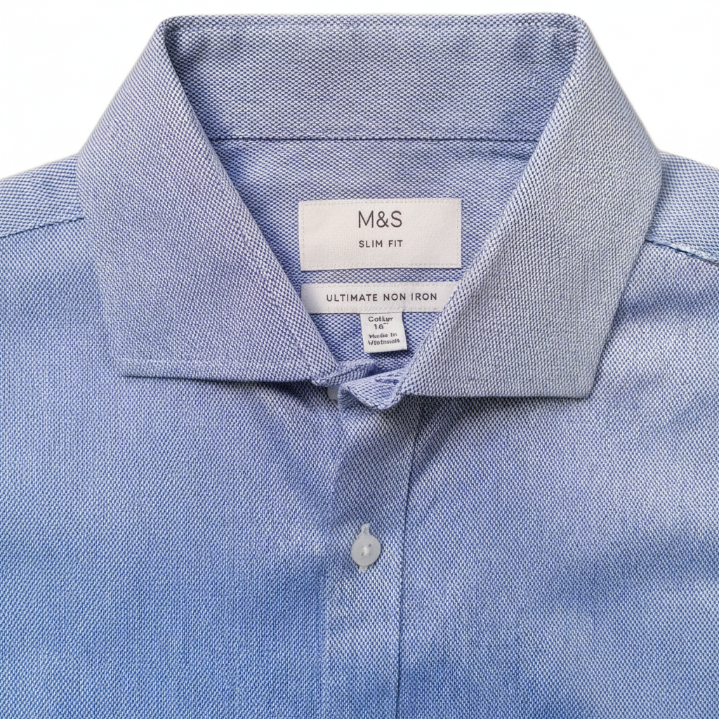 M&S Sky Blue Slim Fit Shirt - Refined