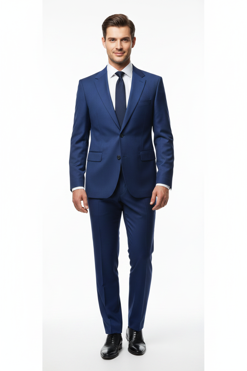 Men Next Blue Slim Fit Suit — Model Shot
