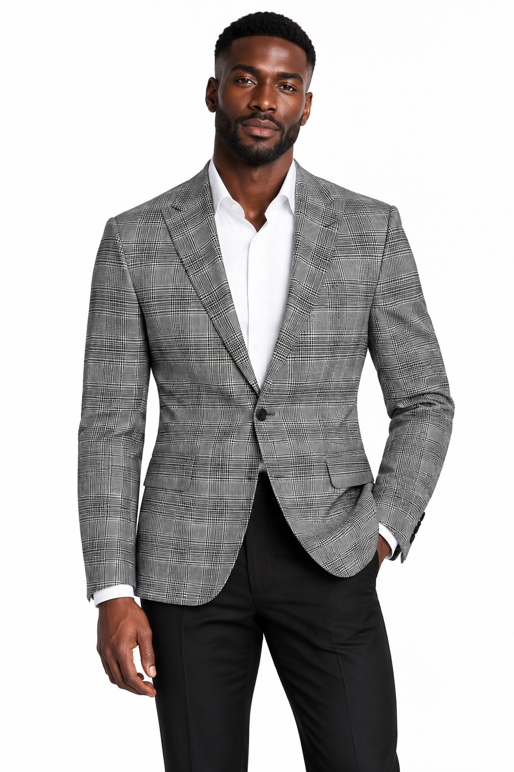 Men's Check Blazer on Model of Colour