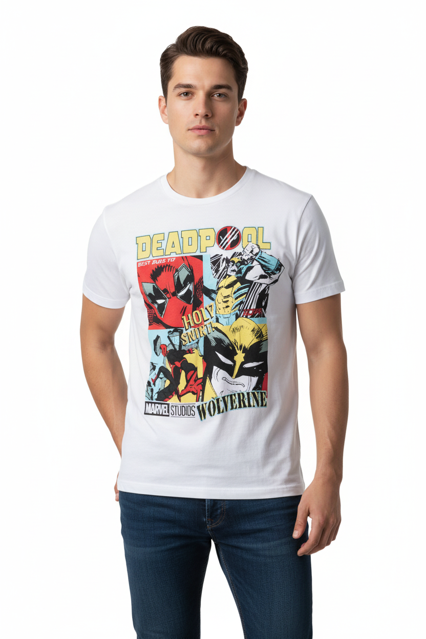 Men's Marvel Deadpool & Wolverine T-Shirt Model Shot