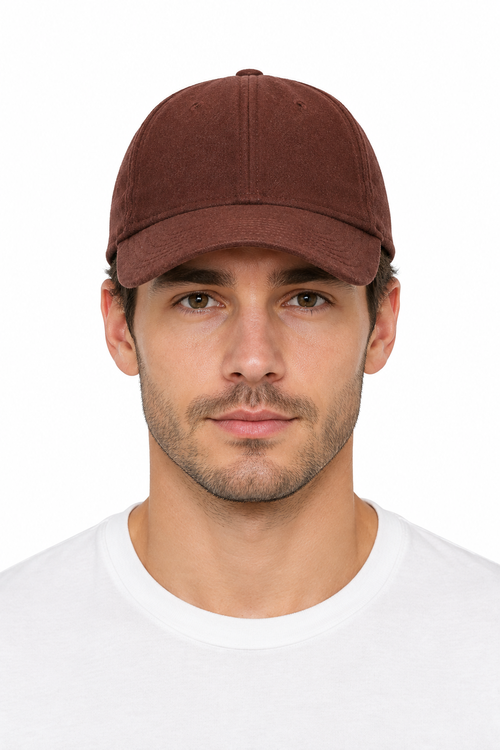 Model wearing the Burton cap facing forward