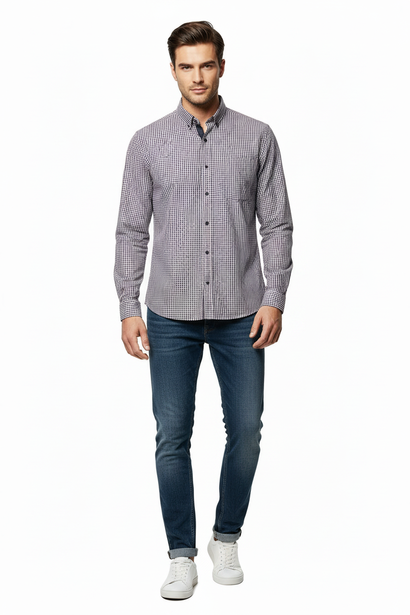 Model with sleeves unfolded