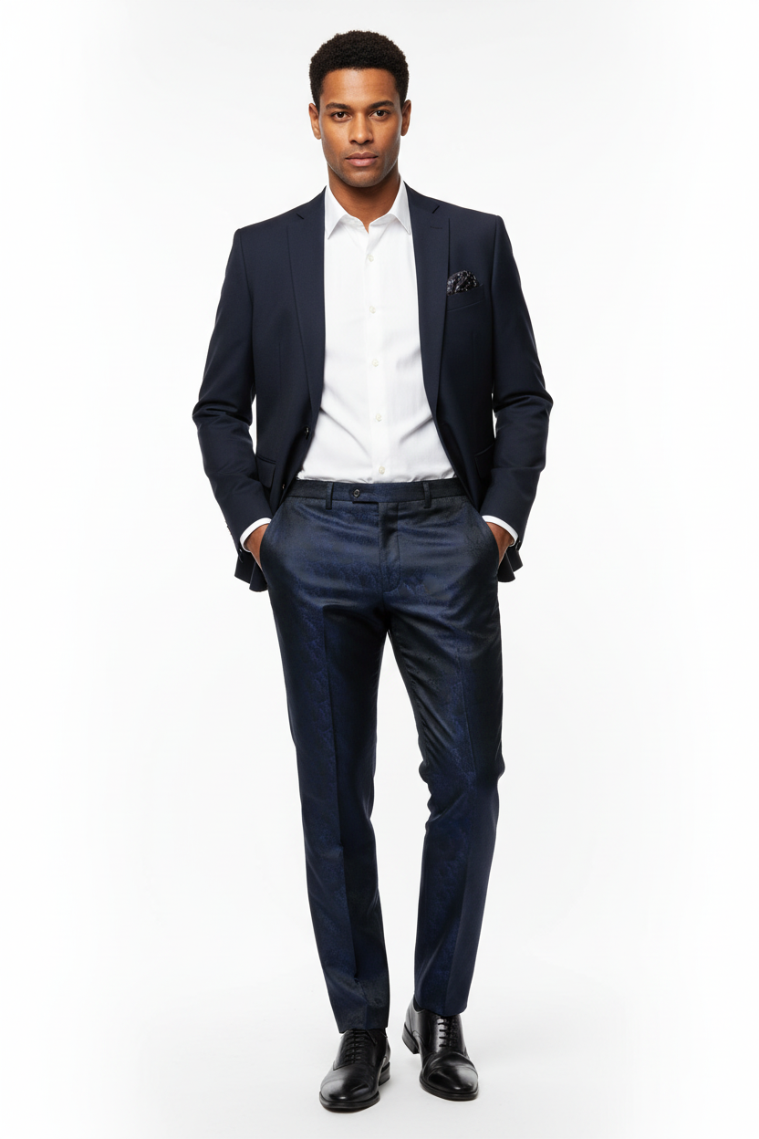 Navy Occasion Trousers - Model Shot