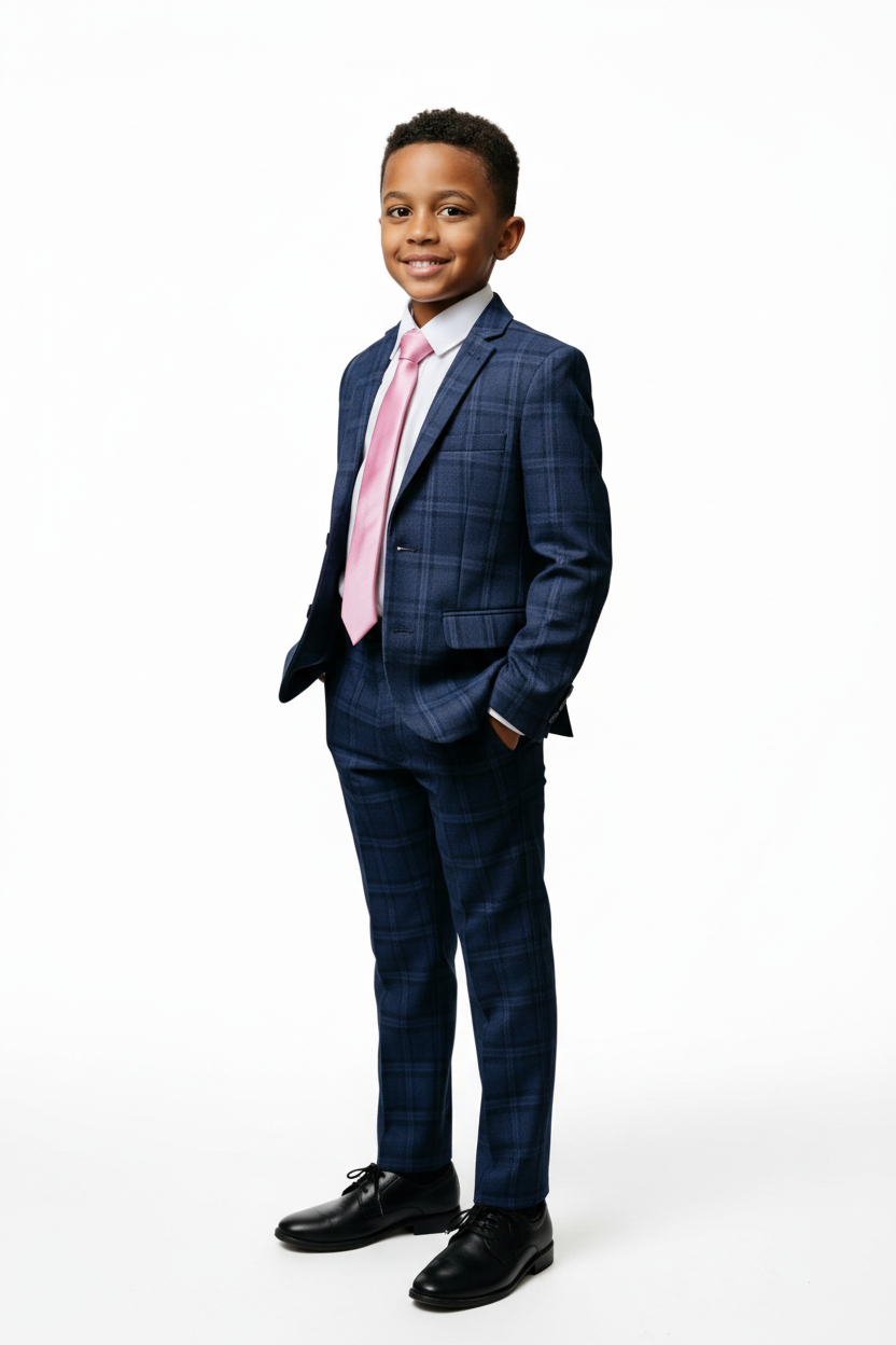 Navy suit full body model shot