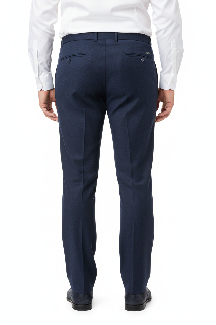 Navy Trousers Rear with Shirt