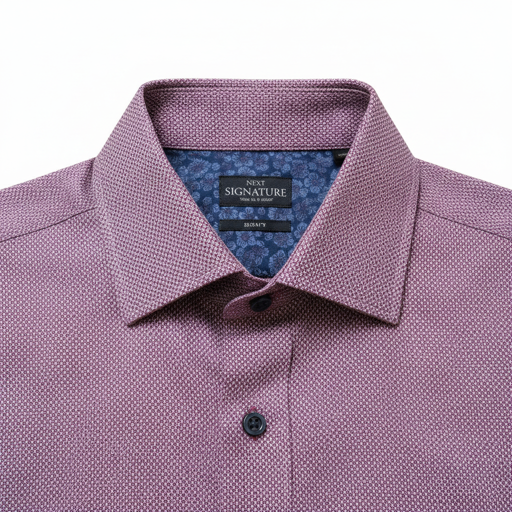 Next Signature Formal Shirt - Buttoned Collar Close-up