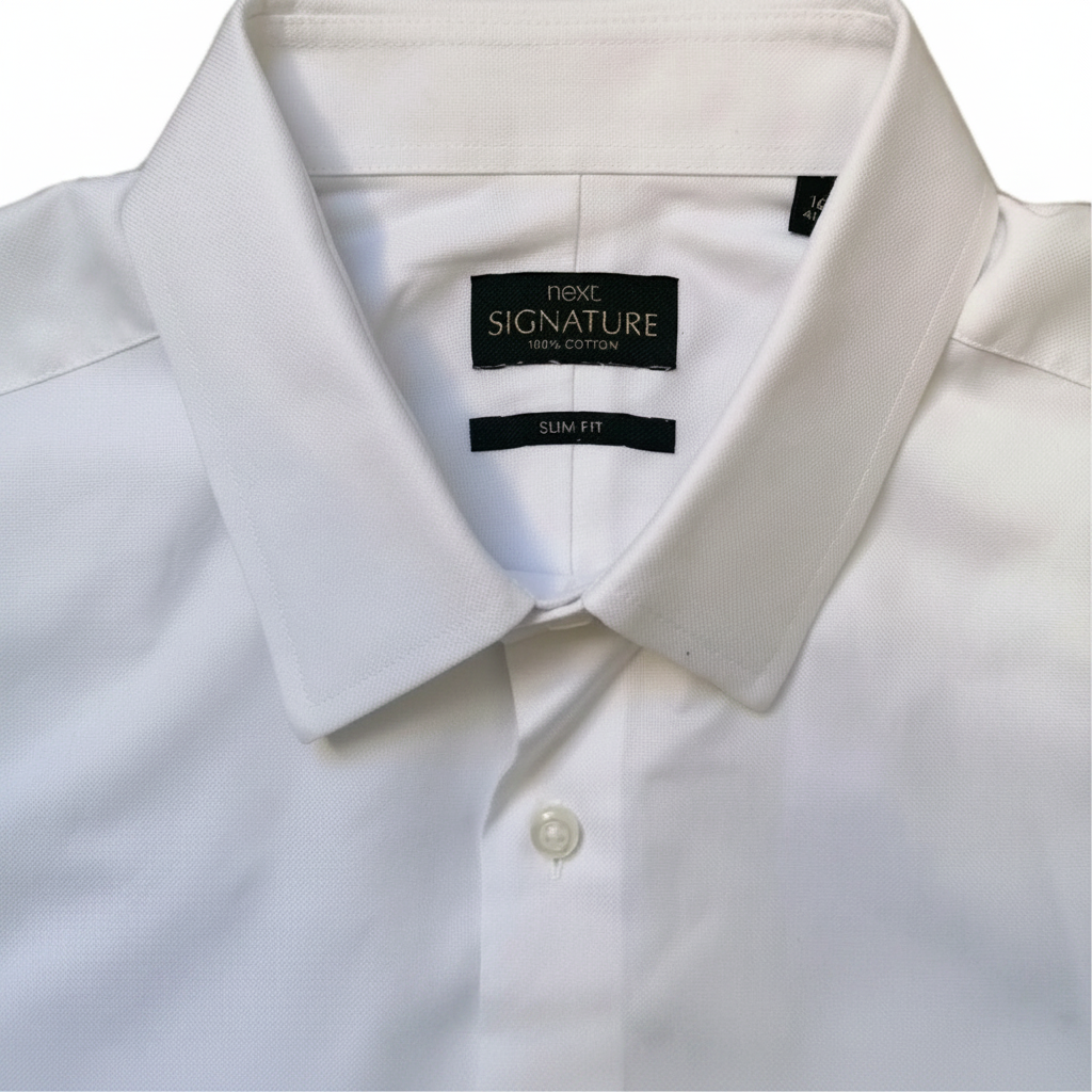 Next White Shirt - Collar Close-Up