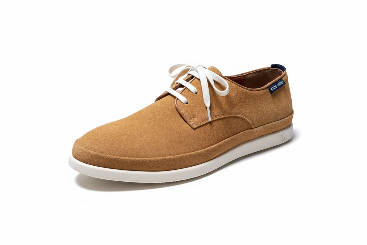 Peter Werth Tan Suede Derbies 3/4 View
