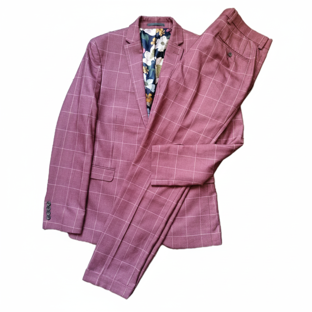 Pink Check Suit - Refined Flat Lay