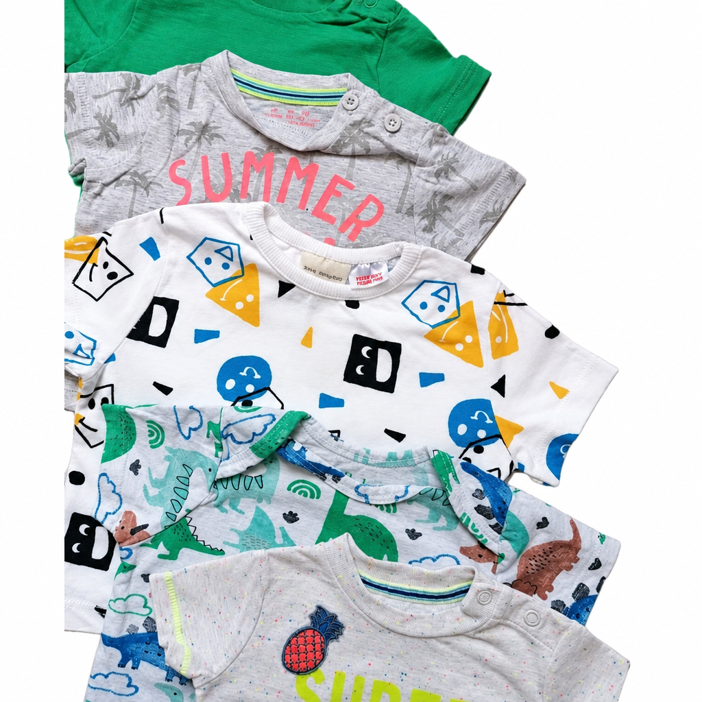 Printed T-shirts close-up