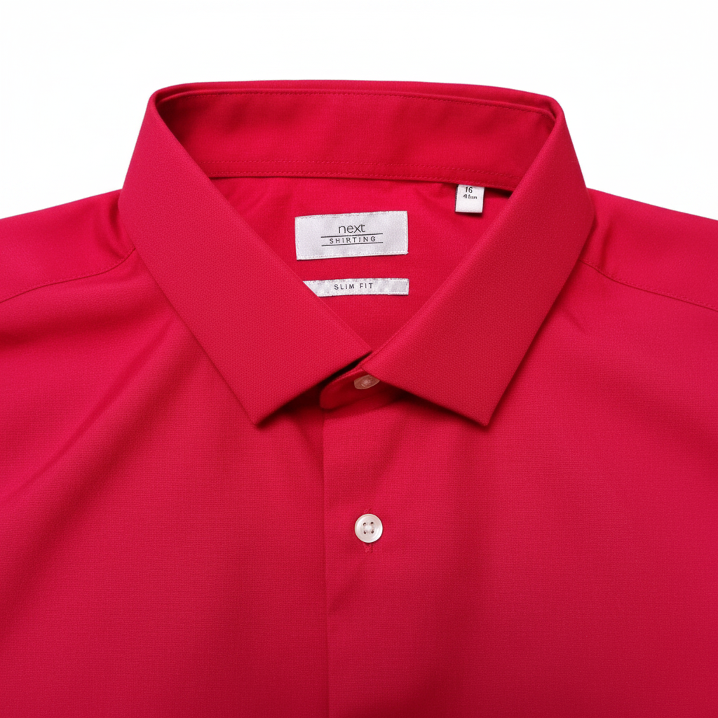 Red Shirt Collar Detail