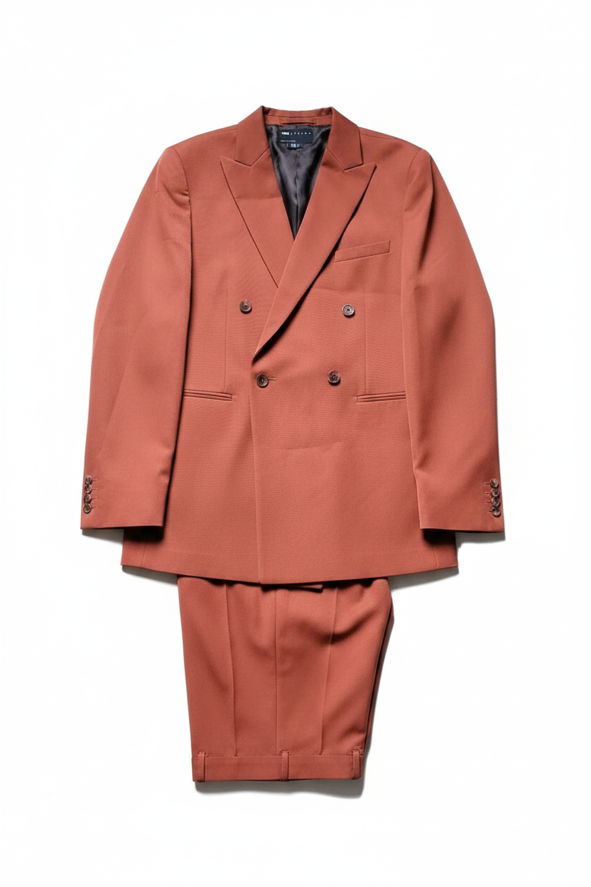 Refined 2-piece suit flat lay