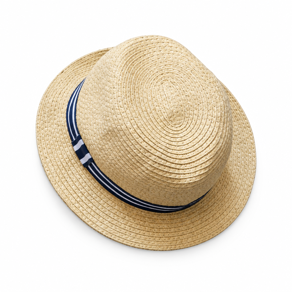 Refined boys’ beige fedora hat